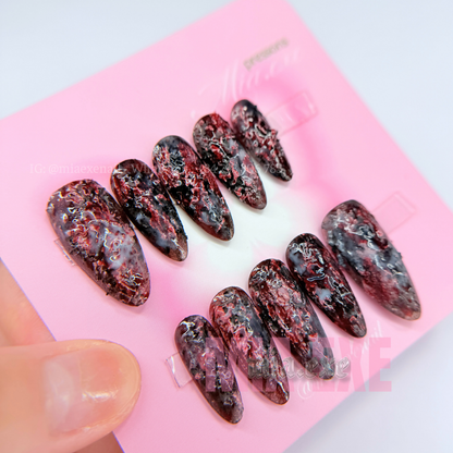 Handmade Halloween Gothic Bloody Melted Textured Press-on Nails
