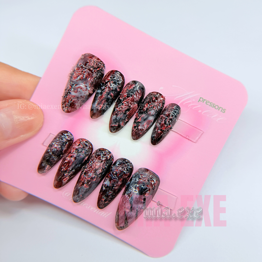 Handmade Halloween Gothic Bloody Melted Textured Press-on Nails